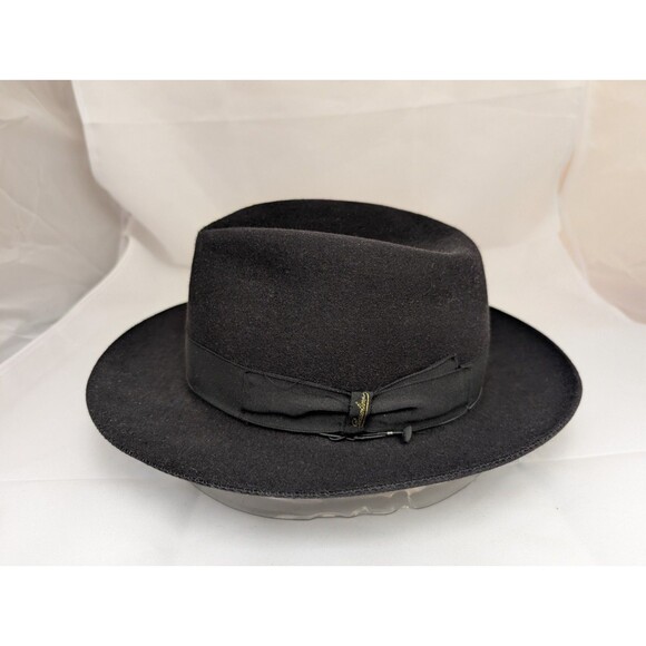 Black Borsalino Trionfo Astuccio 238 Fedora - Size 57 - 7 1/8US - Picture 1 of 8